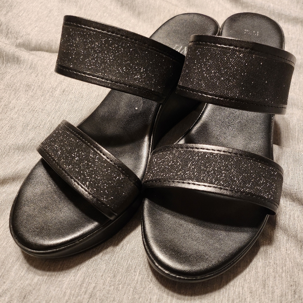 Cute black dressy wedges